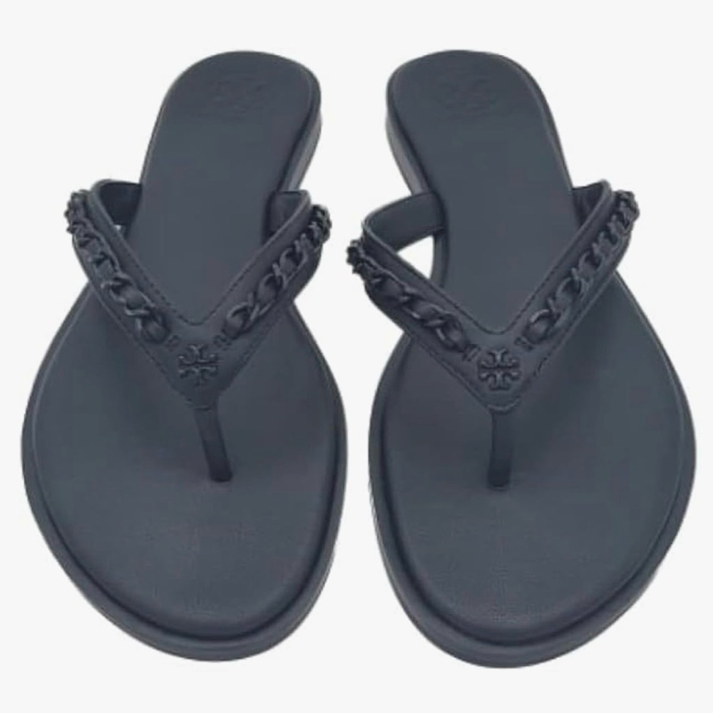 Tory Burch Everly Chain Thong Paris Nappa Women's Sandal sz 7